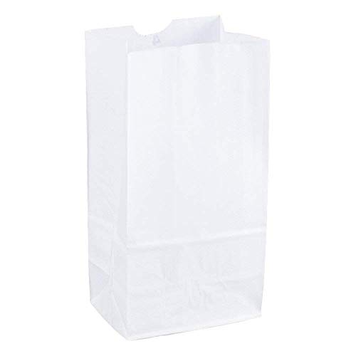 Perfect Stix 4lb Kraft White Paper Bags - Pack of 125ct (Kraft White Bag 4-125)