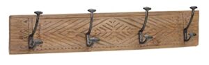 melrose modern home decorative wall hooks 27" l x 5" h wood/iron