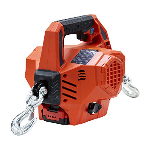 Prowinch Portable Electric Winch Hoist 1000 lbs. Rechargeable Battery Powered with Wireless Remote Control System 24V