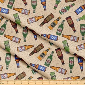 koolswitch fabric by the yard [ 58inch inches x 1 yard ] decorative fabric for sewing quilting apparel crafts home decor accents (beer bottles pattern)