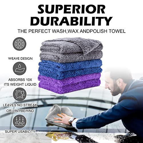 YLYDMY Microfiber Towels for Cars，Cars Drying Towel Professional Microfiber Cleaning Cloth for Cars Polishing Washing and Detailing (16x16 in. Pack of 6)