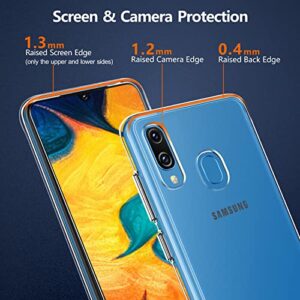 Rayboen Case for Samsung Galaxy A20 A30, Crystal Clear Non-Slip Anti-Yellowing Shockproof Protective Cover, Hard Plastic Back & Soft TPU Frame Thin Phone Case for Samsung Galaxy A20 A30 6.4 inch