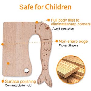 LETTO & TAILOR Wooden Kids Knife for Cooking, Children's Safe knives, Montessori kitchen Tools for Toddlers, Chopper, Cutting Fruit and Vegetable (For 2-10 Years Old)