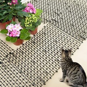 Pomeat 10 PCS Scat Mat for Cats Indoor, 16" x 12" Cat Scat Mat with Spikes Sprickle, Digging Deterrent for Dogs, Outdoor for Garden and Fence, Cat Deterrent with 7 Staples