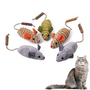 peekab 5pcs catnip toy oirganic silvervine toys plush cat chew interactive toys cat mice & animals toys for indoor cats and kittens over 6 months old (multicolor 5pcs mice)