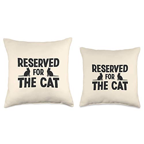 Reserved for the Cat Throw Pillow Cute Cat Lover Decoration, 18x18, Multicolor