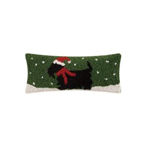 peking handicraft 31tg839c05ob holiday scottie hook pillow, 12-inch length