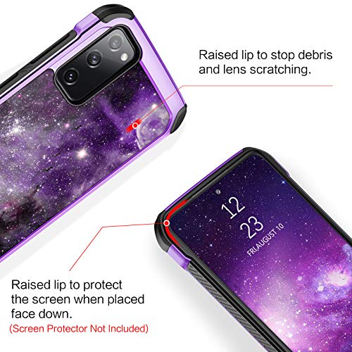 BENTOBEN Samsung S20 FE Case, Galaxy S20 FE Case, Glow in The Dark Dual Layer Hybrid Hard PC Soft TPU Rubber Rugged Anti-Slip Shockproof Protective Cases for Samsung Galaxy S20 FE 4G/5G, Nebula