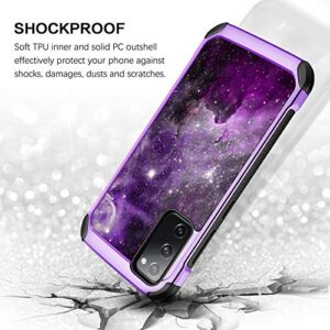 BENTOBEN Samsung S20 FE Case, Galaxy S20 FE Case, Glow in The Dark Dual Layer Hybrid Hard PC Soft TPU Rubber Rugged Anti-Slip Shockproof Protective Cases for Samsung Galaxy S20 FE 4G/5G, Nebula