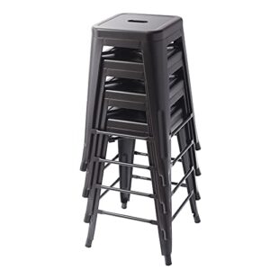 amazon basics metal bar stools - 24-inch, set of 4, black