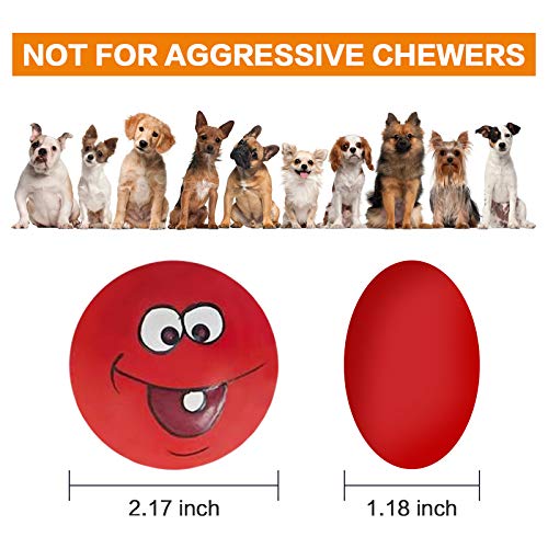 N-S Dog Toy,Squeaky Dog Toys Chewing Durable Teething Latex Rubber Soft Interactive Fetch Play Dog Balls with Funny Face for Puppy Small Medium Pet Dog (5PCS)