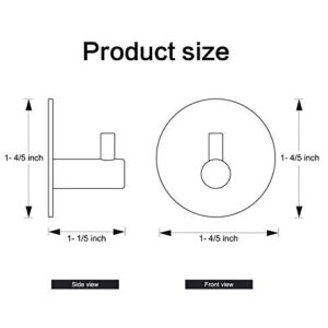 HouseAid Self Adhesive Circle Towel Hooks, No Drilling Stainless Steel Robe Hook Holder, Brushed Nickel (6 Pack)