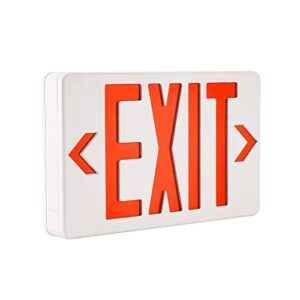 garrini led exit sign emergency light single or double faces rechargeable ul certified gx-200nr (red)