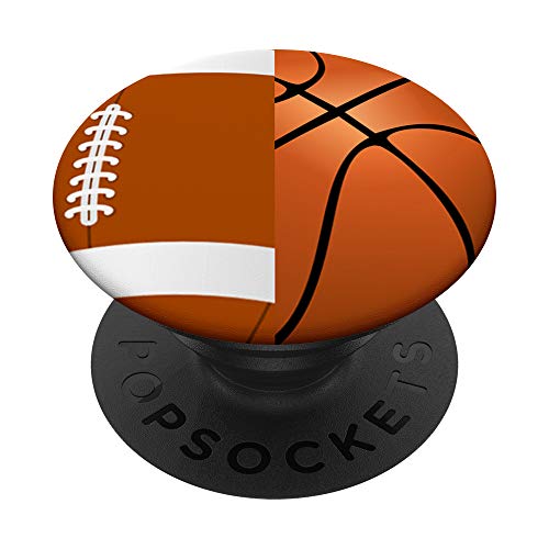 Split Football Basketball Fan Gifts Sports Fan PopSockets PopGrip: Swappable Grip for Phones & Tablets