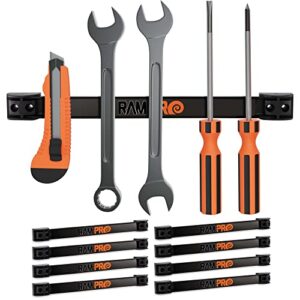 12" magnetic tool holder strip - a tool magnet bar for garage organization, shop organization, and workbench accessories - best gift for men - easy to install in workshop - mounting screws included.