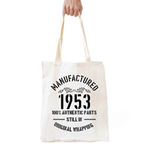 forbiddenpaper funny 1952 70th birthday gift natural cotton reusable tote bag | classic 1952 eco-friendly cotton tote bag