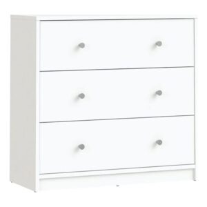 pemberly row contemporary 3 drawer chest dresser in white