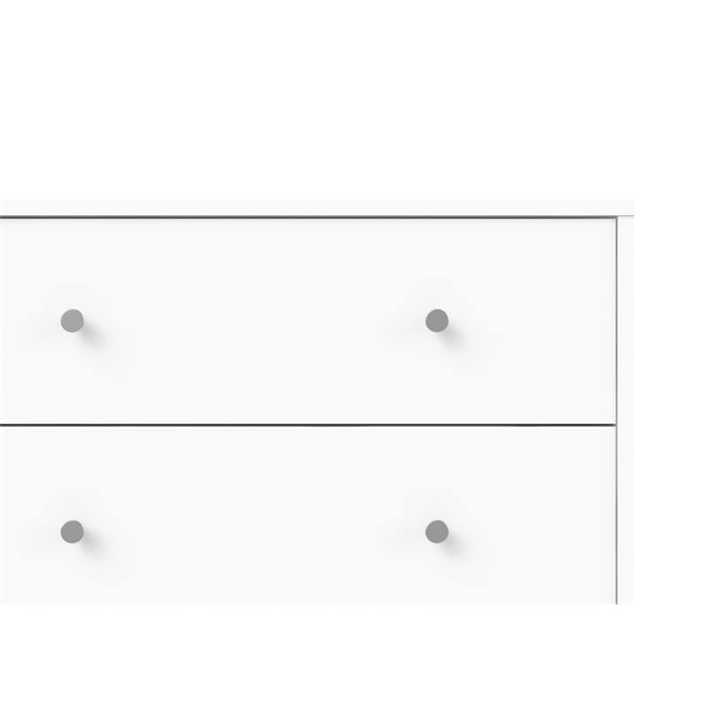 Pemberly Row Contemporary 3 Drawer Chest Dresser in White