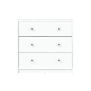 Pemberly Row Contemporary 3 Drawer Chest Dresser in White