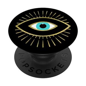 yellow evil eye black popsockets swappable popgrip