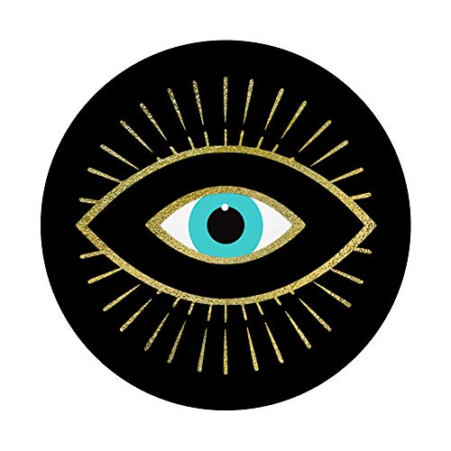 Yellow Evil Eye Black PopSockets Swappable PopGrip