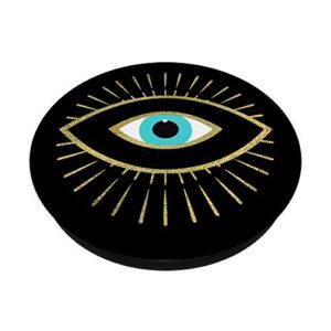 Yellow Evil Eye Black PopSockets Swappable PopGrip