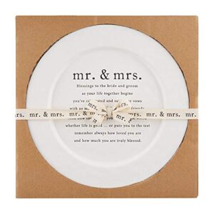 mud pie wedding blessings platter, 12 1/2" dia, white