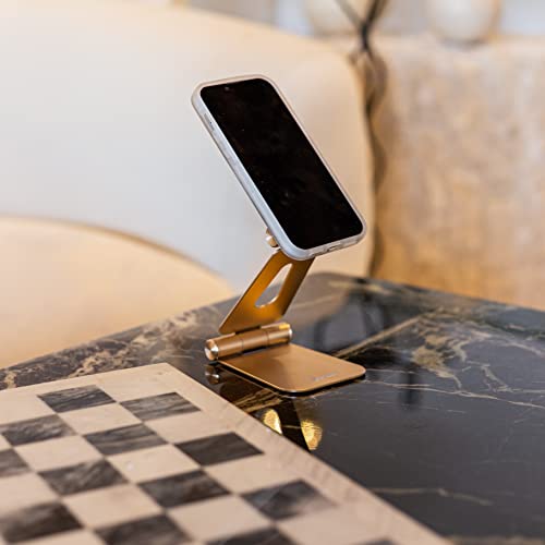 Sonix Magnetic Adjustable Cell Phone Desk Stand Pedestal Compatible with Apple MagSafe (Gold)