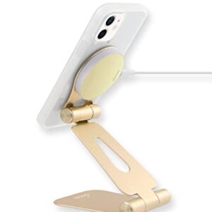 Sonix Magnetic Adjustable Cell Phone Desk Stand Pedestal Compatible with Apple MagSafe (Gold)
