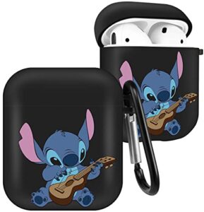 stsnano case for airpod 2/1 fashion cool soft silicone cover, guitar stith stylish design designer shell fun character funny cartoon cute air pods for men girls boys women youth cases for airpods 1&2