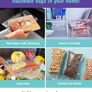 HAULMATE Vacuum Seal Bags (Set of 2) - 8"x50" Food Saver Vacuum Sealer Bags Rolls with Roll Cutter, Maximum Airtight Sealer Suction, 7-Layer Pierce-Resistant Material, Clamp Vacuum Sealer Compatible