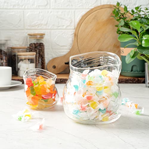 22 Ounce Glass Zipper Bag, 1 Large Glass Bag - Realistic Crinkled Edges, Serve Candy, Popcorn, or Nuts, Clear Glass Bag Bowl, Dishwasher-Safe, Flat Base - Restaurantware