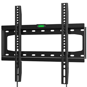home vision tv wall mount fixed, low profile tv mount, wall mount tv bracket for most 26-55 inch tvs with max vesa 400x400mm up to 99lbs fits 16'' wood studs, quick release lock