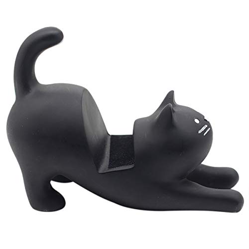 Bolley Joss Desk Cell Phone Holder Stand Cute Stretching Cat Kitty for Office Free You Hands Home Ornament