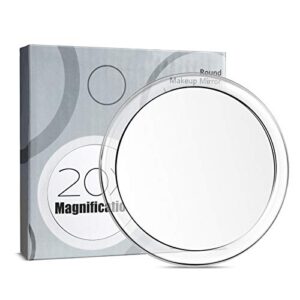 20x magnifying mirror suction cup-snowflakes 4inches magnified mirror with three suction cups for easy mounting, applying eyeliner, tweezing,blackhead/blemish removal and more.