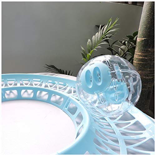 WishLotus Hamster Track 4Pcs, Hamster Jogging Exercise Ball Track Detachable DIY Hamster Running Track Doing More Activities Plastic Hamster Ball Track for 12cm, 14cm, 16cm, 18cm Running Balls (Blue)