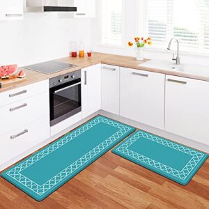 luxstep kitchen mat set of 2 anti fatigue mat, non slip kitchen rugs and mats waterproof memory foam kitchen rug, standing desk mat floor mats for house,sink,office,kitchen(green)