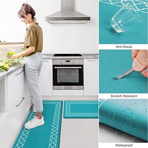 LuxStep Kitchen Mat Set of 2 Anti Fatigue Mat, Non Slip Kitchen Rugs and Mats Waterproof Memory Foam Kitchen Rug, Standing Desk Mat Floor Mats for House,Sink,Office,Kitchen(Green)