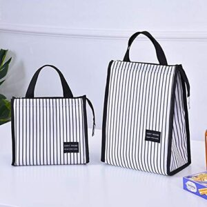 Pack of 2 Insulated Lunch Bag for Women Men, Stylish Lunch Tote Bag, Medium + Large Handbag with Zipper Lunch Box for Work, School, Shopping