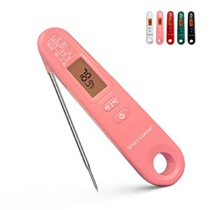 smart guesser digital meat thermometer with backlight for kitchen cooking-instant read food thermometer for meat, deep frying, baking,grilling bbq-pink
