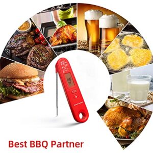 Smart Guesser Digital Meat Thermometer with Backlight for Kitchen Cooking-Instant Read Food Thermometer for Meat, Deep Frying, Baking,Grilling BBQ-Pink