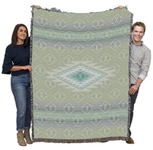 pure country weavers glacier cove blanket - southwest native american inspired - gift tapestry throw woven from cotton - made in the usa (72x54)