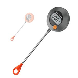 smart guesser digital meat thermometer kitchen cooking-instant read food thermometer for meat, deep frying, baking,grilling bbq round shape -gray