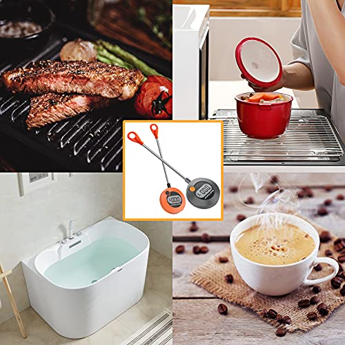 Smart Guesser Digital Meat Thermometer Kitchen Cooking-Instant Read Food Thermometer for Meat, Deep Frying, Baking,Grilling BBQ Round Shape -Gray