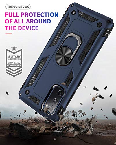 SKTGSLAMY Samsung Galaxy S20 FE Case,Galaxy S20 FE 5G Case,with Screen Protector,[Military Grade] 16ft. Drop Tested Cover with Magnetic Kickstand Car Mount Protective Case for Samsung S20 FE, Blue