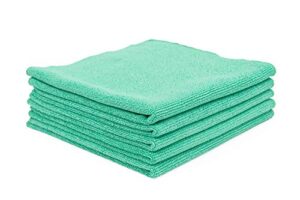 the rag company - the pearl - professional microfiber detailing towel for ceramic coating leveling and sealant removal, safe and scratch-free with no tags, 320gsm, 16in x 16in, green (12-pack)
