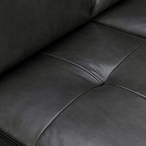 Armen Living Bergen 87" Leather Square Arm Sofa, Pewter