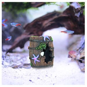 WishLotus Aquarium Fish Tank Decorations, Aquarium Hideout House Theme Plastic Plants Fish Cave Aquarium Castle Mermaid Ornaments, Shipwreck Hideouts Fish Tank Accessories Décor