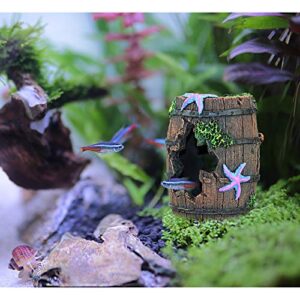 WishLotus Aquarium Fish Tank Decorations, Aquarium Hideout House Theme Plastic Plants Fish Cave Aquarium Castle Mermaid Ornaments, Shipwreck Hideouts Fish Tank Accessories Décor