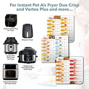 Air Fryer Magnetic Cheat Sheet Set, Instapot Air Fryer Accessories Cook Times Magnets, Instant Vortex Air Fryer Oven Combo Cooking and Frying Guide (White)